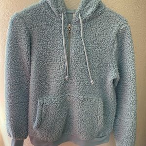 Baby blue sherpa hoodie new